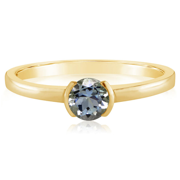 14K Yellow Gold Aquamarine Ring