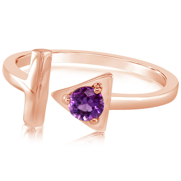 14K Rose Gold Amethyst Ring