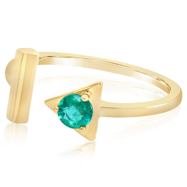 14K Yellow Gold Brazilian Emerald Ring