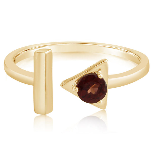 14K Yellow Gold Garnet Ring