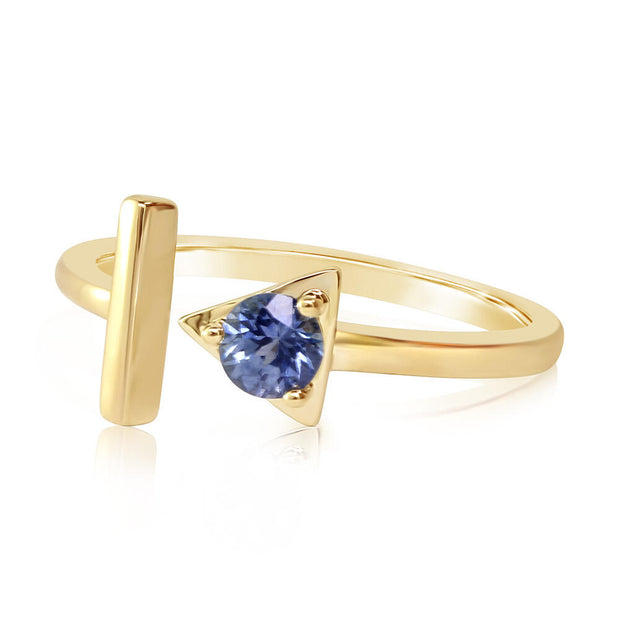 14K Yellow Gold Montana Sapphire Ring