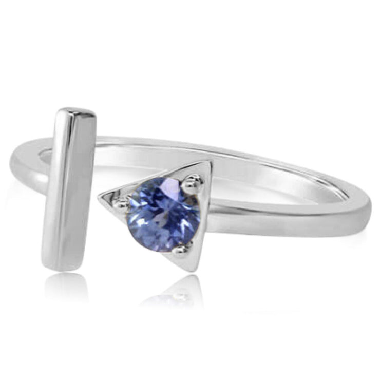 14K White Gold Montana Sapphire Ring