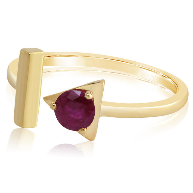 14K Yellow Gold Ruby Ring