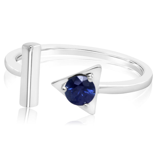 14K White Gold Blue Sapphire Ring