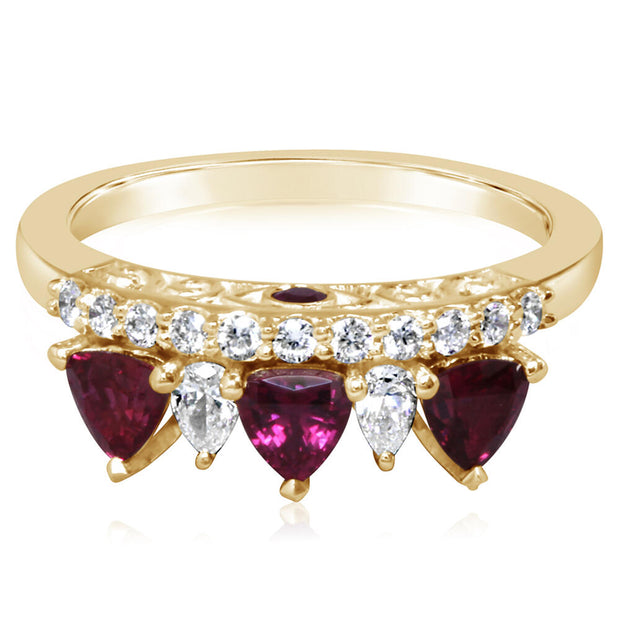 14K Yellow Gold Madagascar Ruby/Diamond Ring