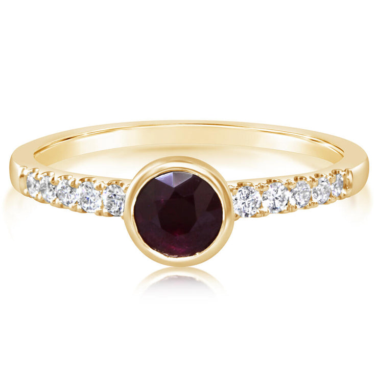 14K Yellow Gold Ruby/Diamond Ring