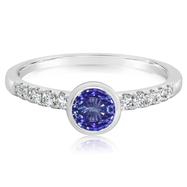 14K White Gold Sapphire/Diamond Ring