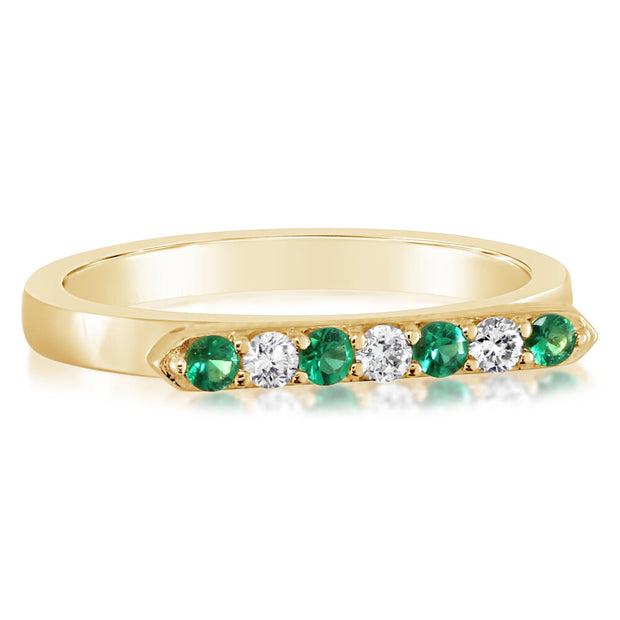 14K Yellow Gold Emerald/Diamond Ring