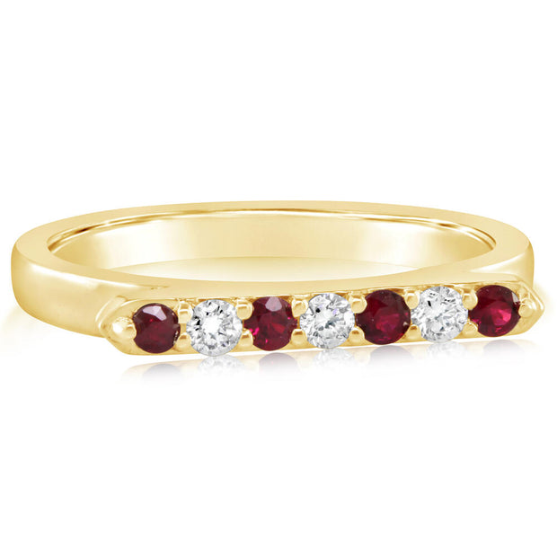 14K Yellow Gold Ruby/Diamond Ring