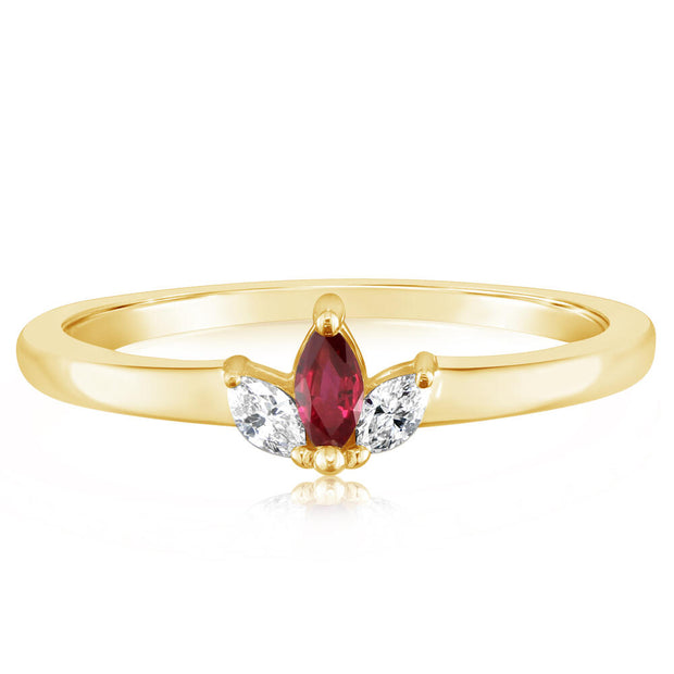 14K Yellow Gold Ruby/Diamond Ring