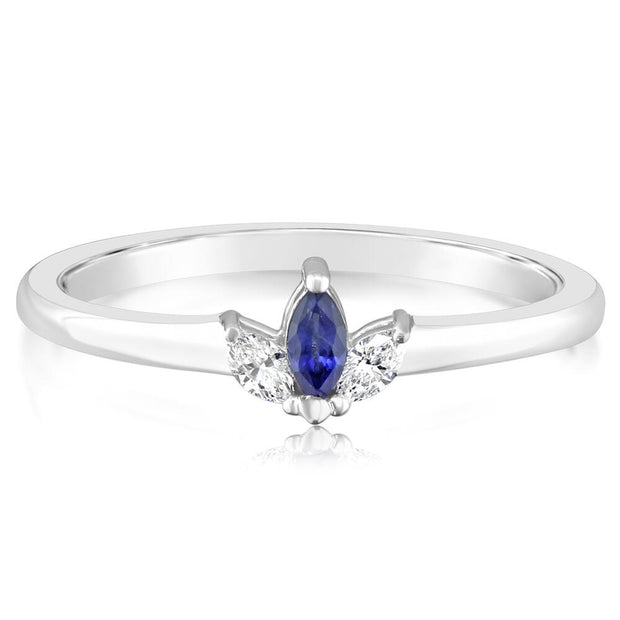 14K White Gold Sapphire/Diamond Ring