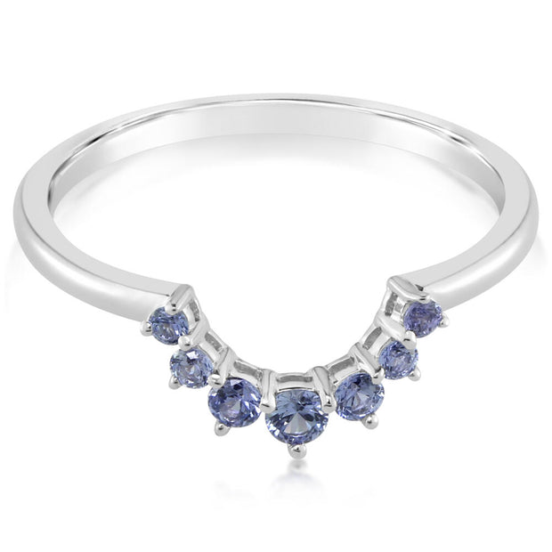 14K White Gold Yogo Sapphire Ring