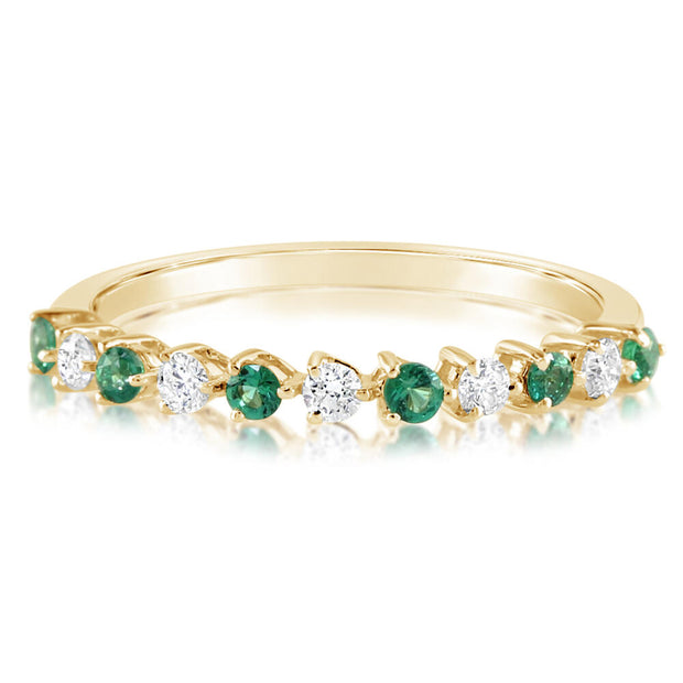 14K Yellow Gold Emerald/Diamond Ring