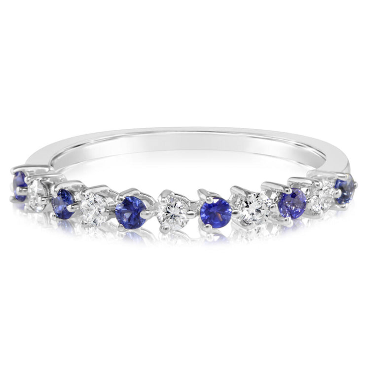 14K White Gold Blue Sapphire/Diamond Ring