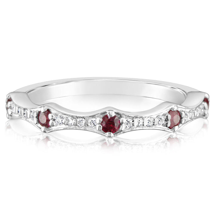 14K White Gold Ruby/Diamond Ring