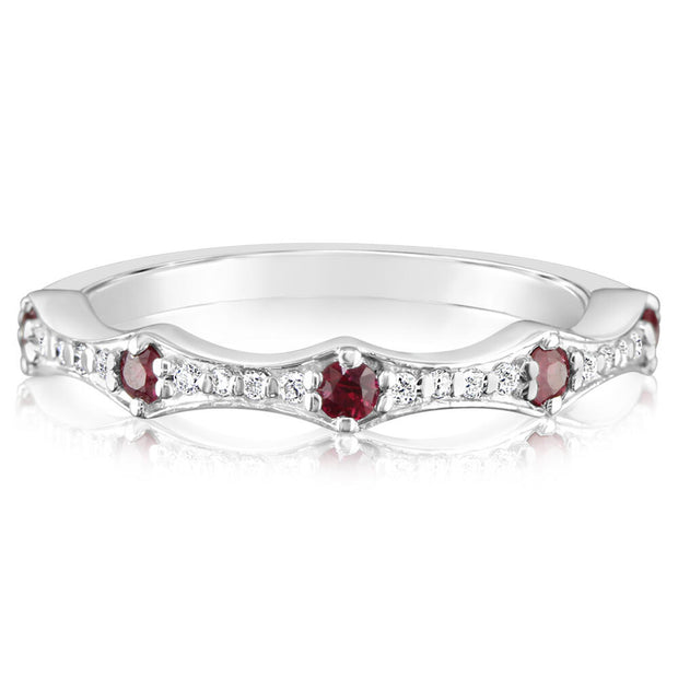 14K White Gold Ruby/Diamond Ring