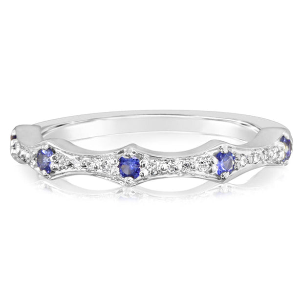 14K White Gold Sapphire/Diamond Ring