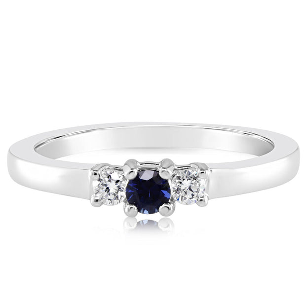 14K White Gold Sapphire/Diamond Ring