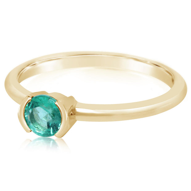 14K Yellow Gold Emerald Ring