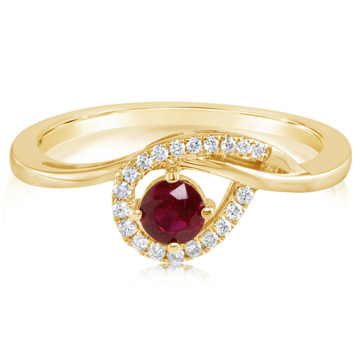 14K Yellow Gold Ruby/Diamond Ring