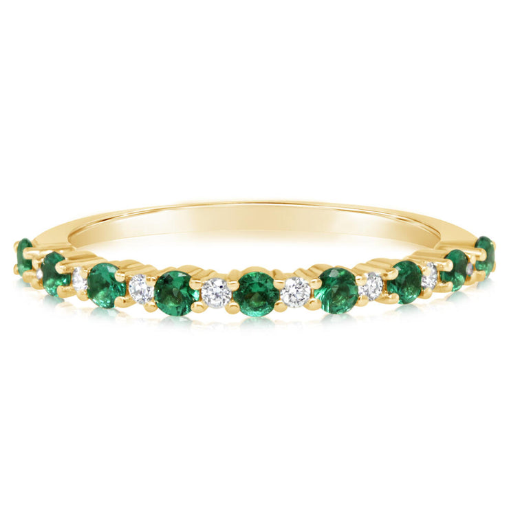 14K Yellow Gold Emerald/Diamond Ring