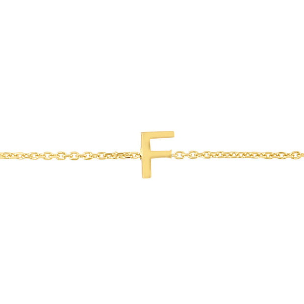 14K Mini Initial F Necklace