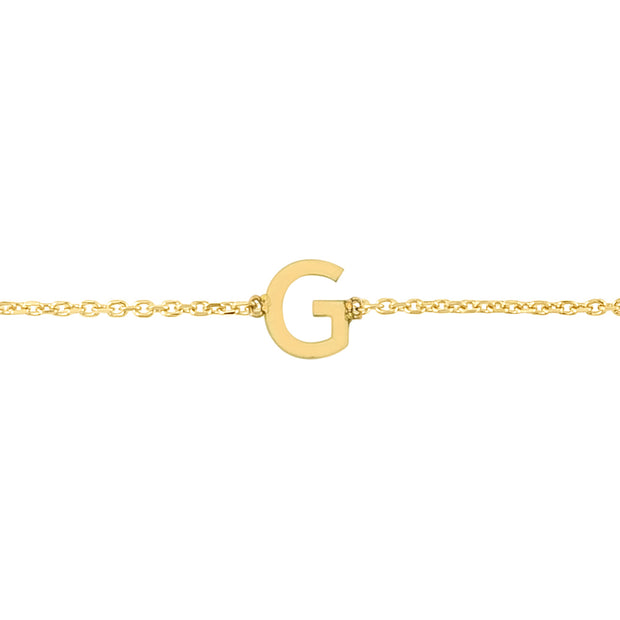 14K Mini Initial G Necklace