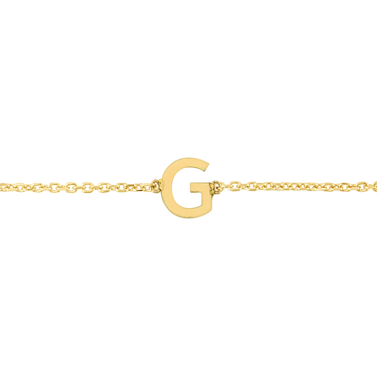 14K Mini Initial G Necklace