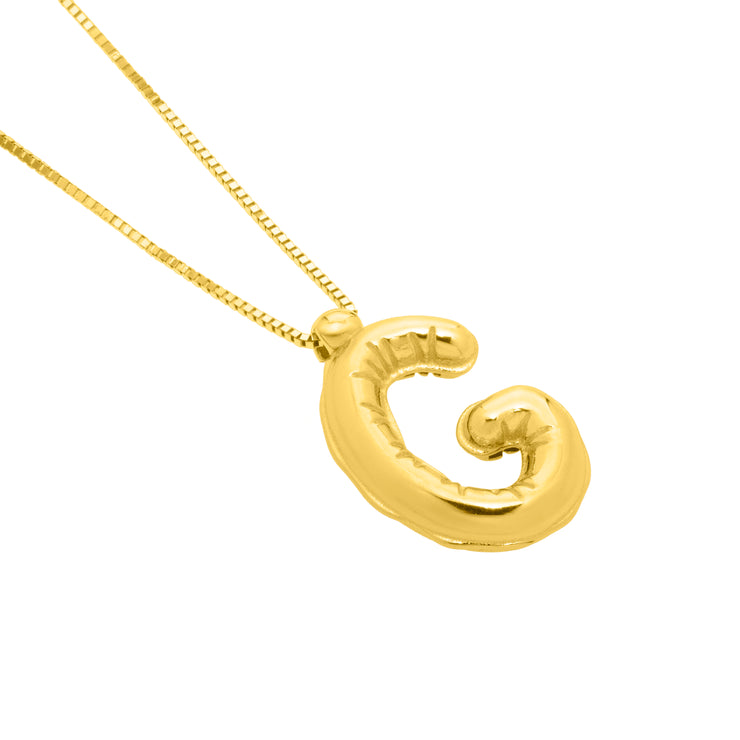 14K Helium Initial G Pendant