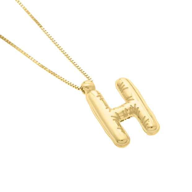 14K Helium Initial H Pendant