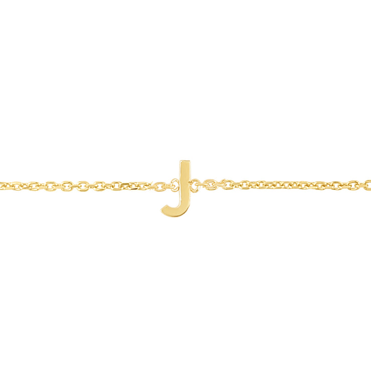 14K Mini Initial J Necklace