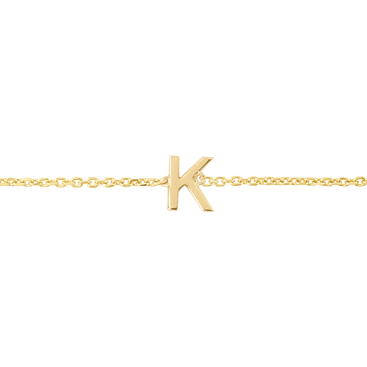 14K Mini Initial K Bracelet