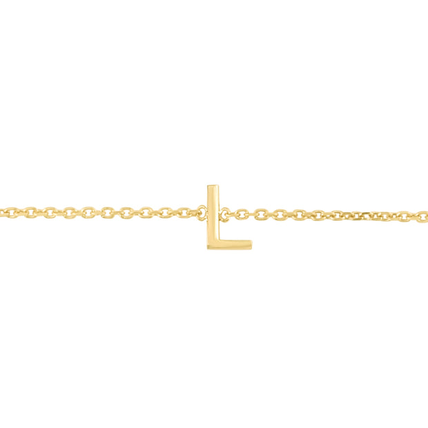 14K Mini Initial L Bracelet