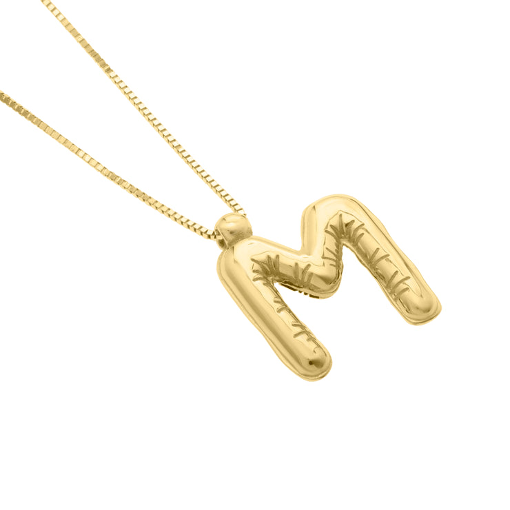 14K Helium Initial M Pendant