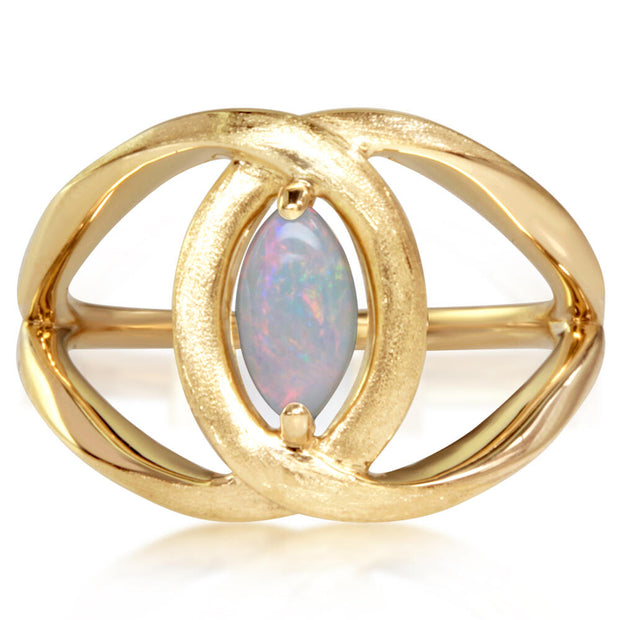 14K Yellow Gold Australian Opal Ring