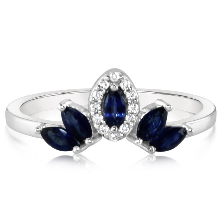 14K White Gold Sapphire/Diamond Ring