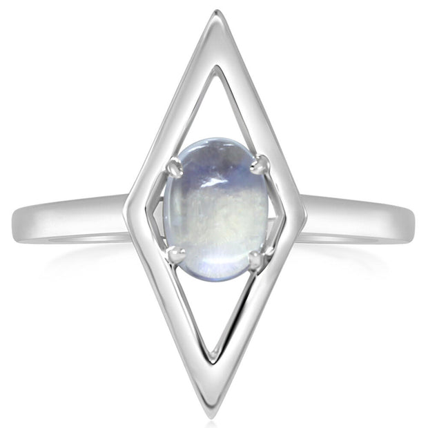 14K White Gold Moonstone Ring