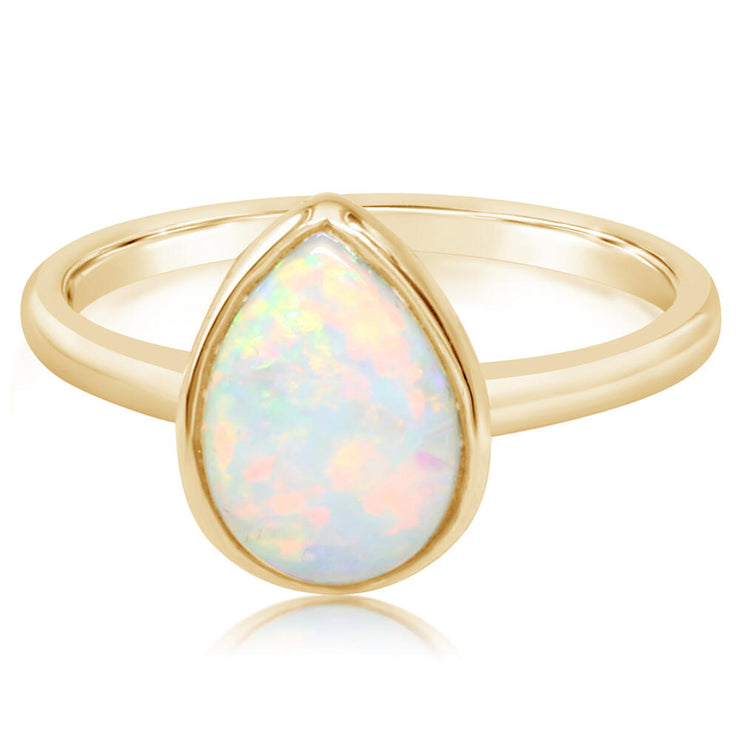 14K Yellow Gold Australian Opal Ring