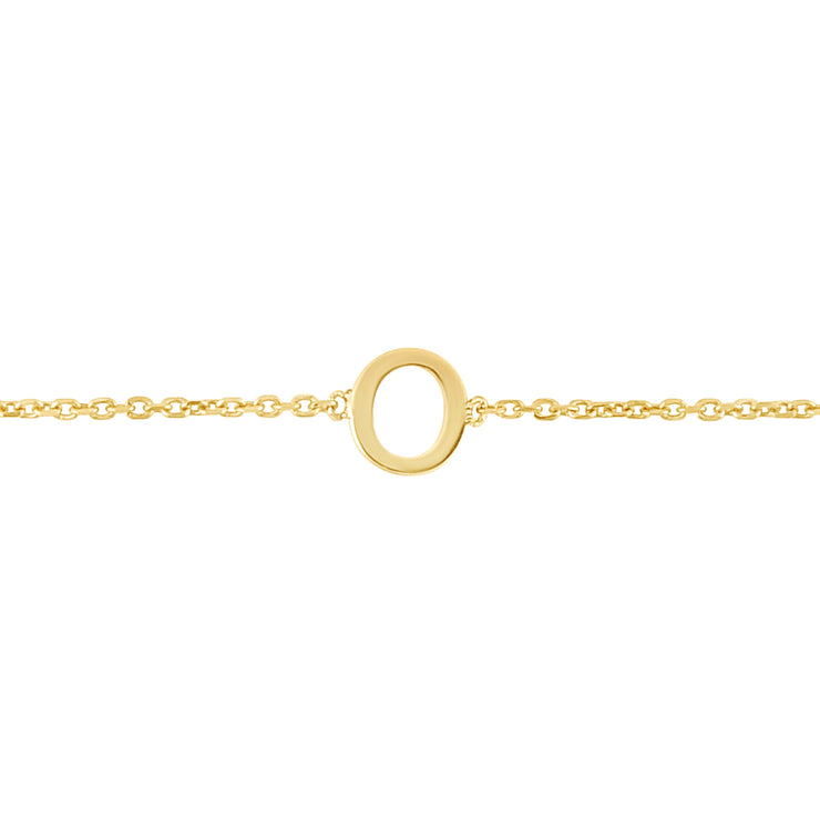 14K Mini Initial O Necklace