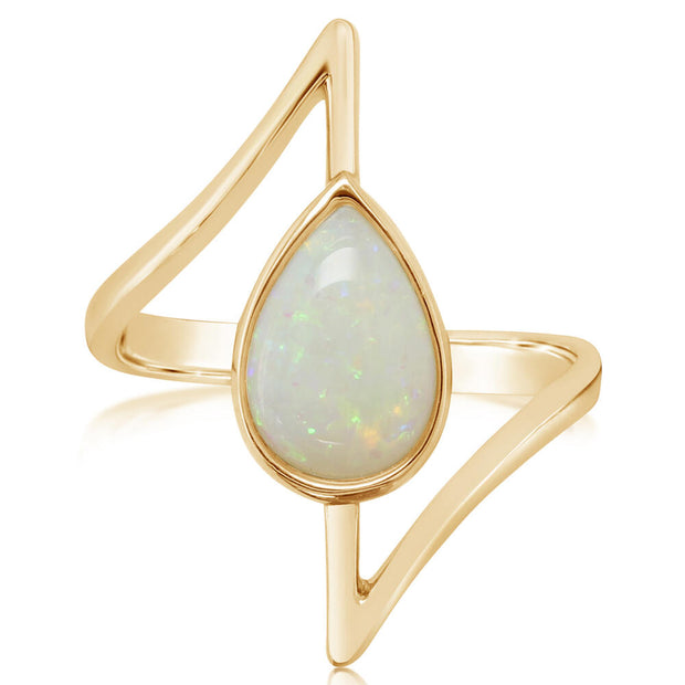 14K Yellow Gold Australian Opal Ring