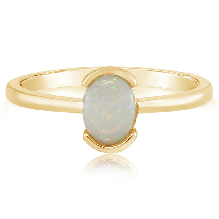 14K Yellow Gold Australian Opal Ring