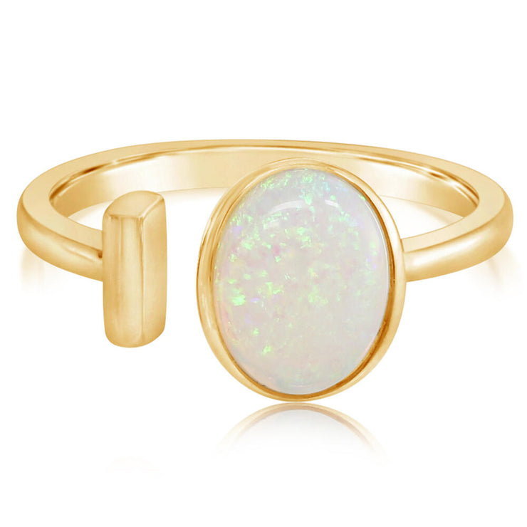 14K Yellow Gold Australian Opal Ring