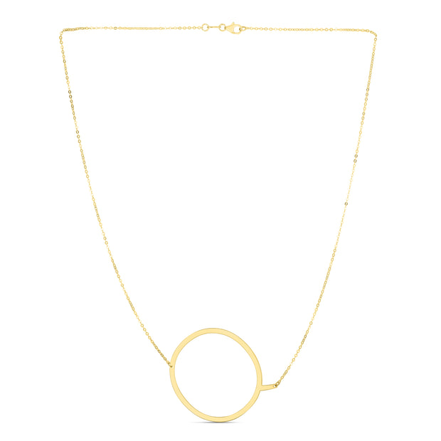 14K Gold Large Initial Q Necklace