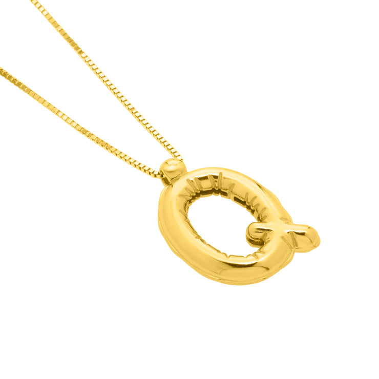 14K Helium Initial Q Pendant