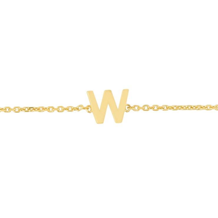 14K Mini Initial W Necklace