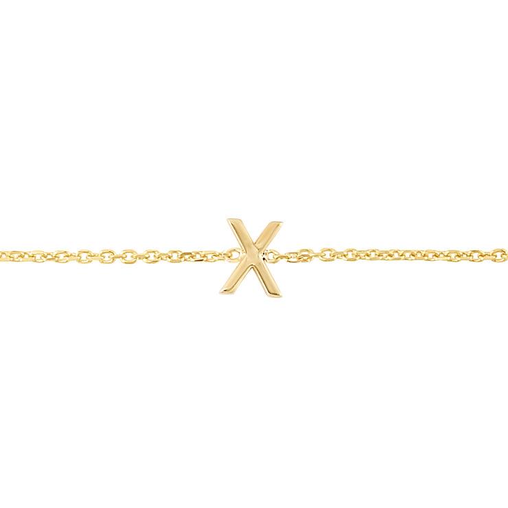 14K Mini Initial X Necklace