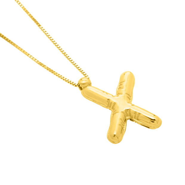 14K Helium Initial X Pendant