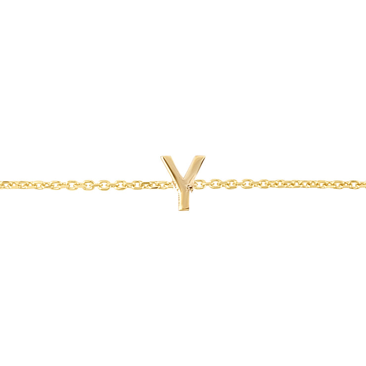 14K Mini Initial Y Necklace