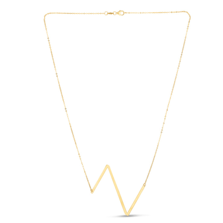 14K Gold Large Initial Z Necklace