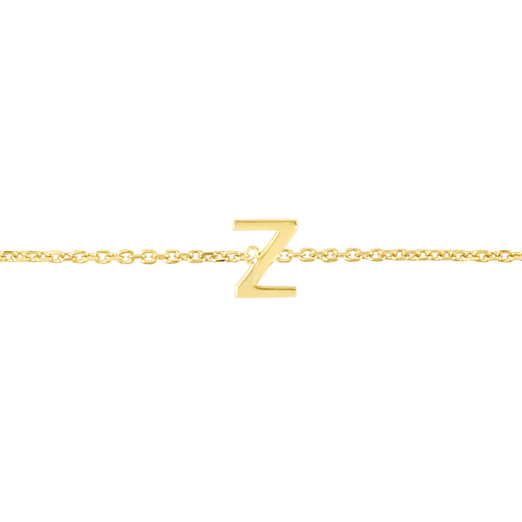 14K Mini Initial Z Necklace